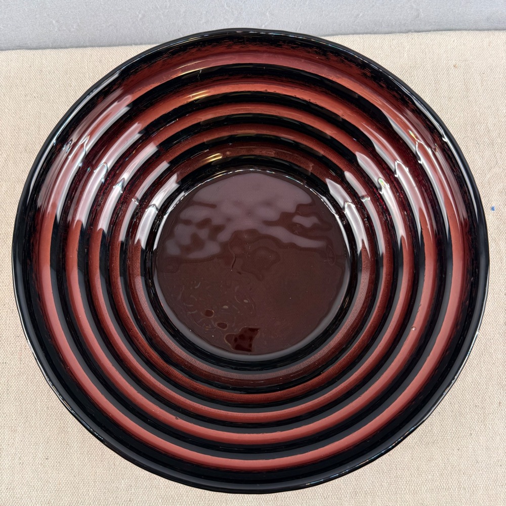Blenko 9608L Amethyst Step Bowl Large Matt Carter - Picture 2 of 8